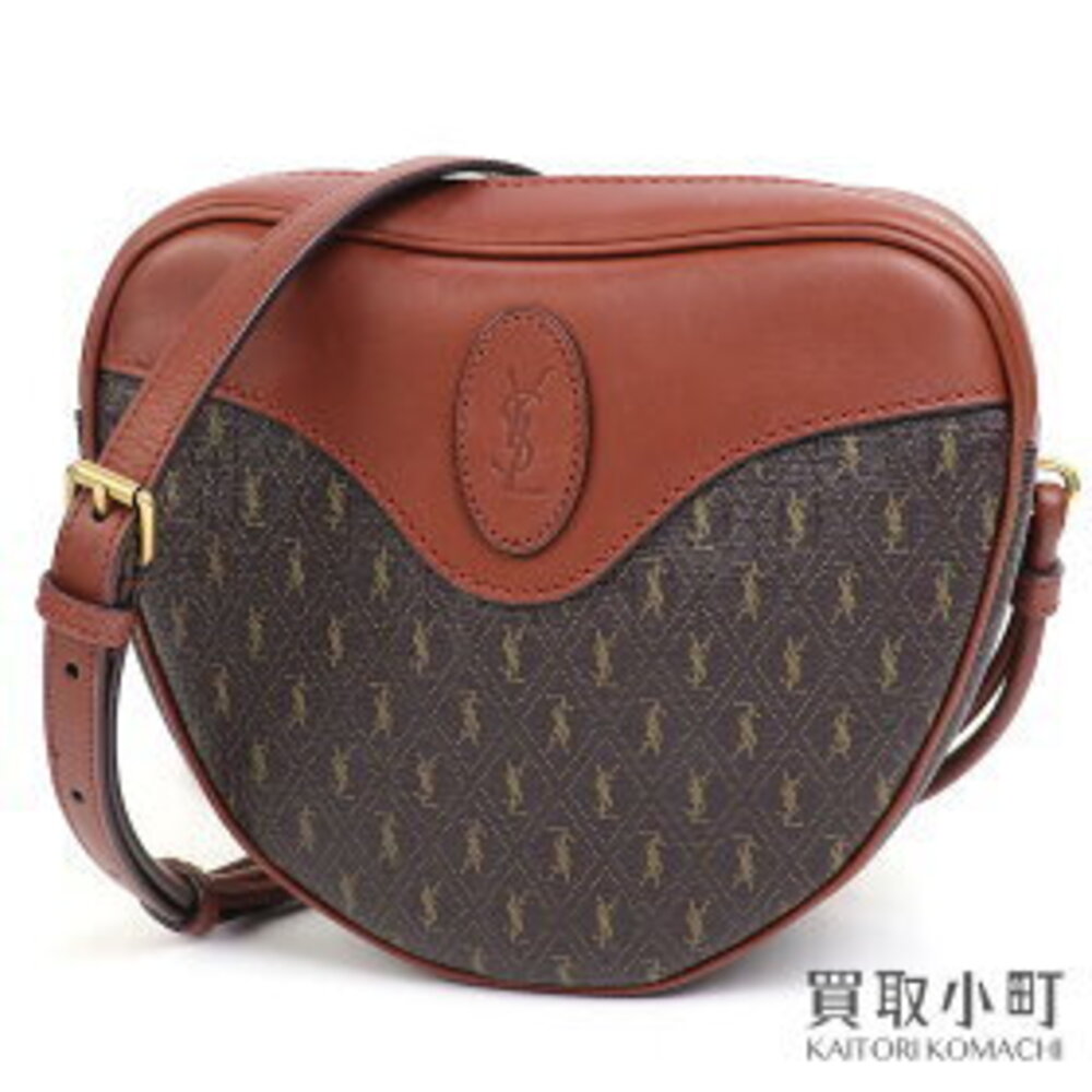 Yves Saint Laurent Le Monogram Cool YSL Signature Chestnut Pochette Heart Shaped - Picture 1 of 1